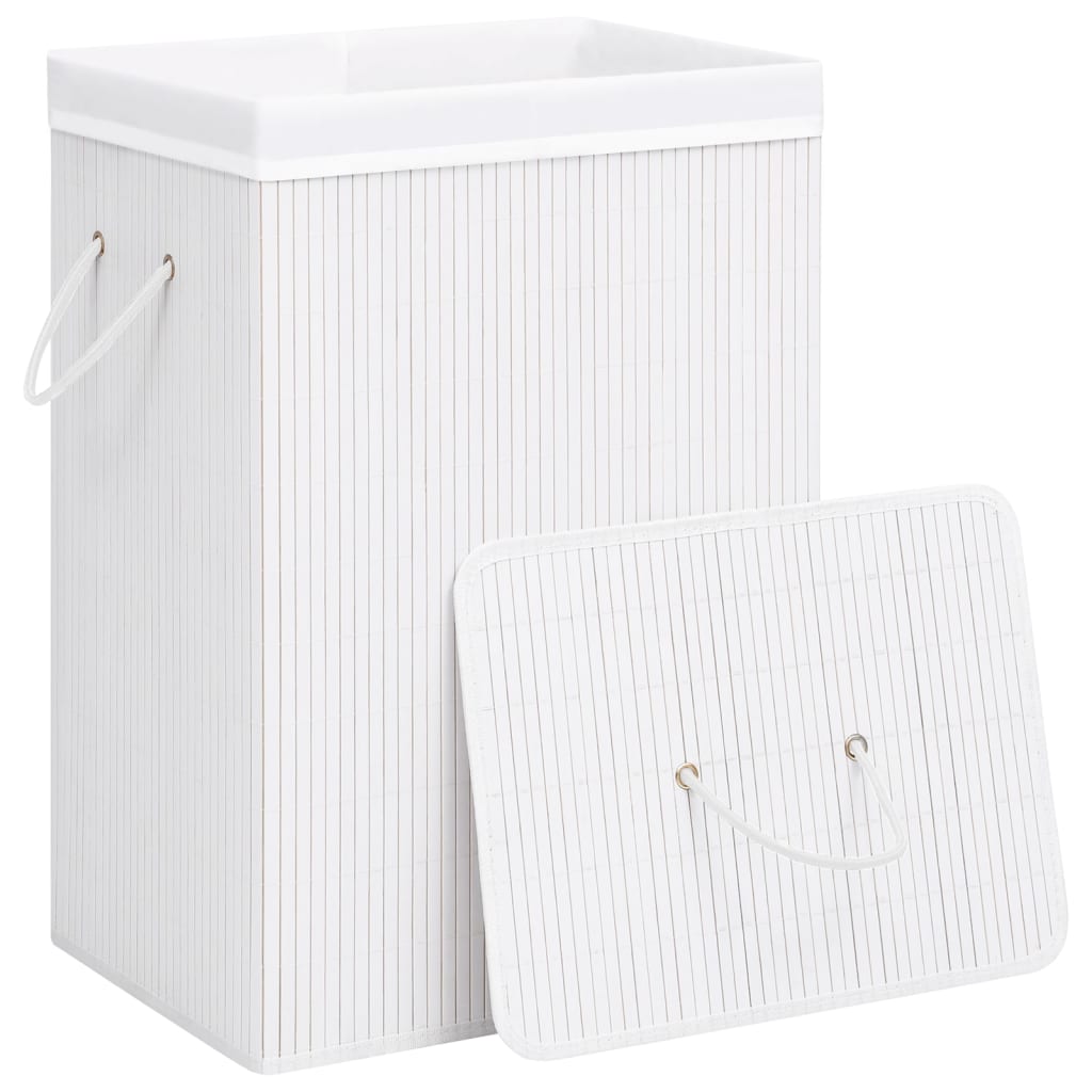 Wasmand met 1 vak bamboe wit is nu te koop bij PeponiXL, paradijselijk wonen!