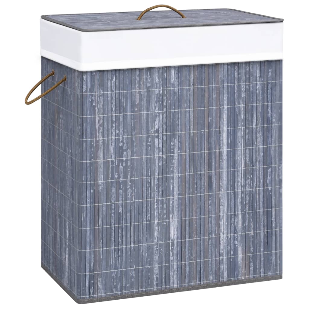 Wasmand met 1 vak 83 L bamboe grijs is nu te koop bij PeponiXL, paradijselijk wonen!