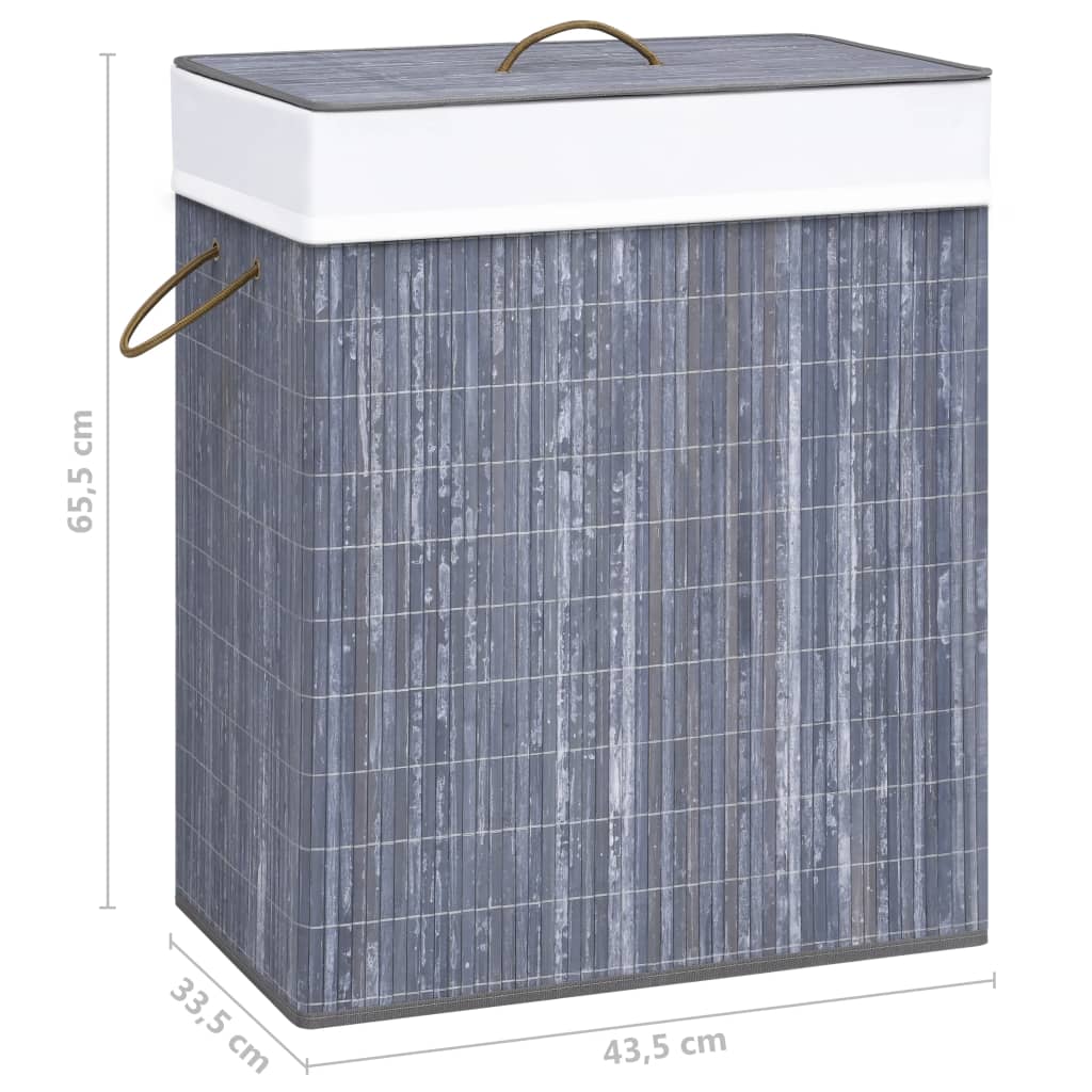 Wasmand met 1 vak 83 L bamboe grijs is nu te koop bij PeponiXL, paradijselijk wonen!