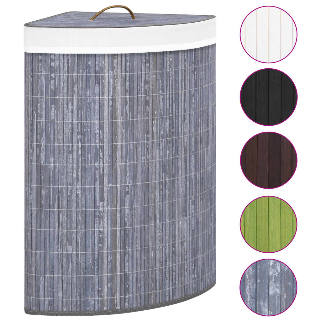 Hoekwasmand 60 L bamboe grijs is nu te koop bij PeponiXL, paradijselijk wonen!