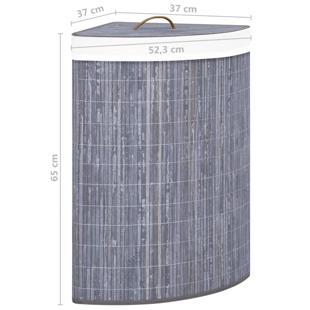 Hoekwasmand 60 L bamboe grijs is nu te koop bij PeponiXL, paradijselijk wonen!