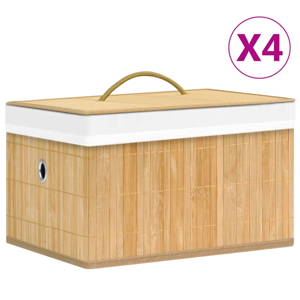 Opbergboxen 4 st bamboe is nu te koop bij PeponiXL, paradijselijk wonen!