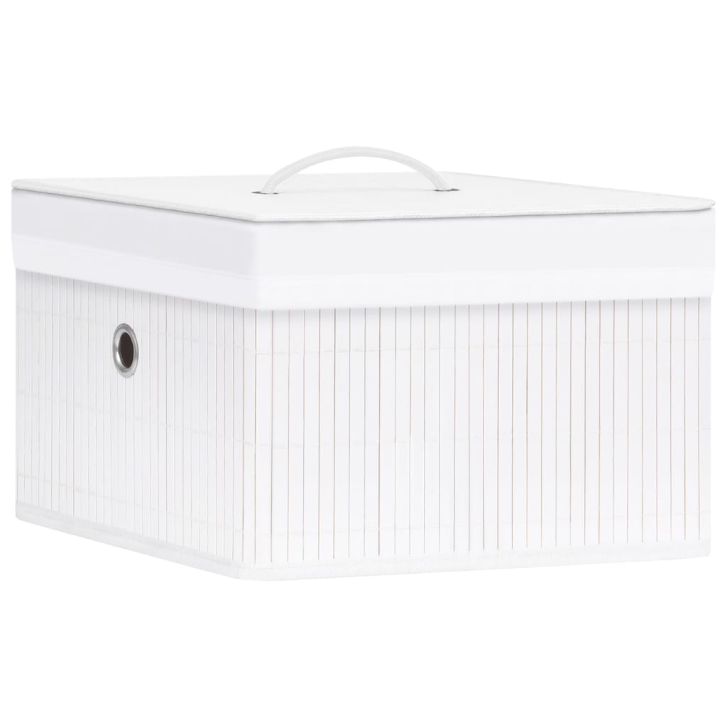 Opbergboxen 4 st bamboe wit is nu te koop bij PeponiXL, paradijselijk wonen!