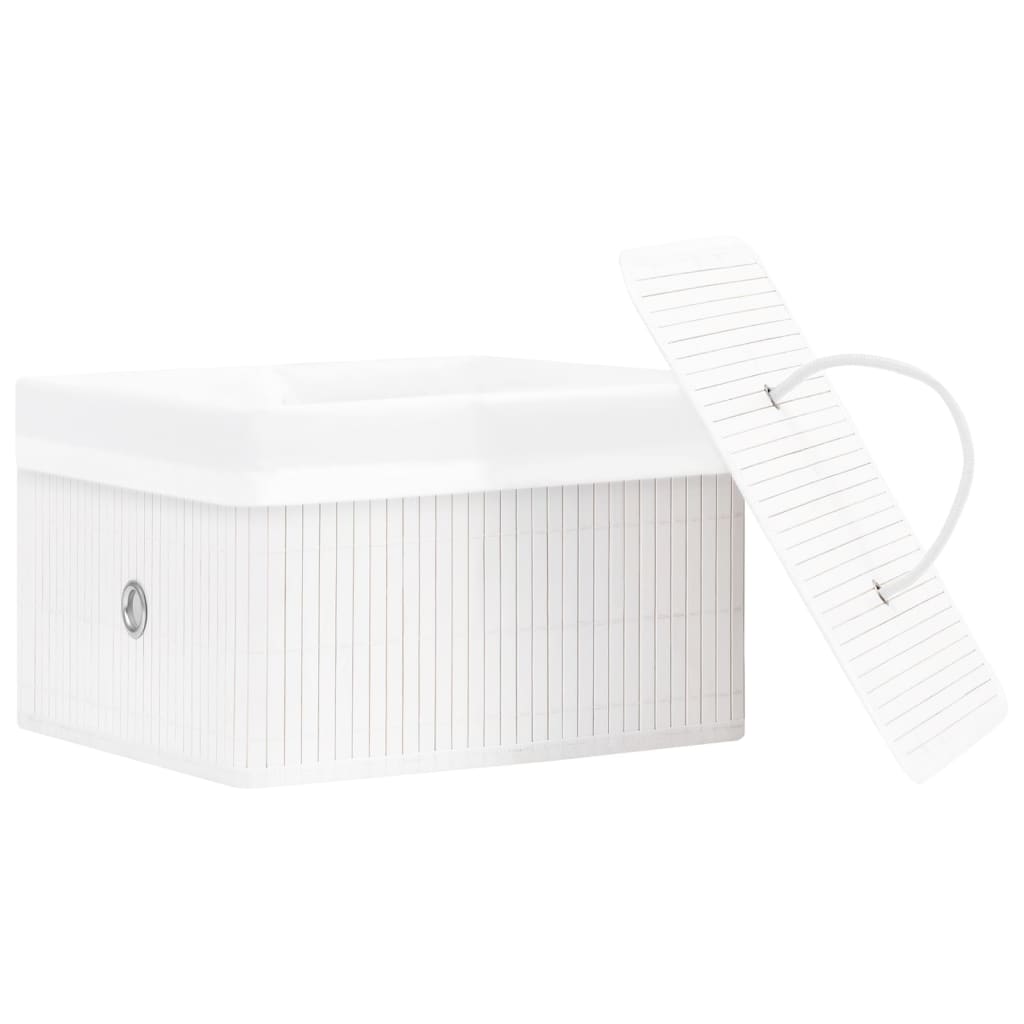 Opbergboxen 4 st bamboe wit is nu te koop bij PeponiXL, paradijselijk wonen!