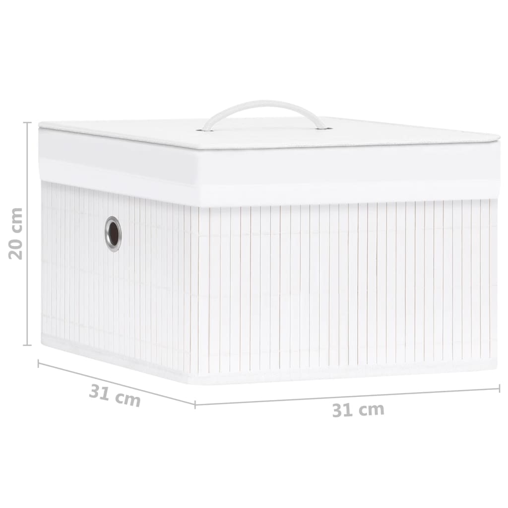 Opbergboxen 4 st bamboe wit is nu te koop bij PeponiXL, paradijselijk wonen!