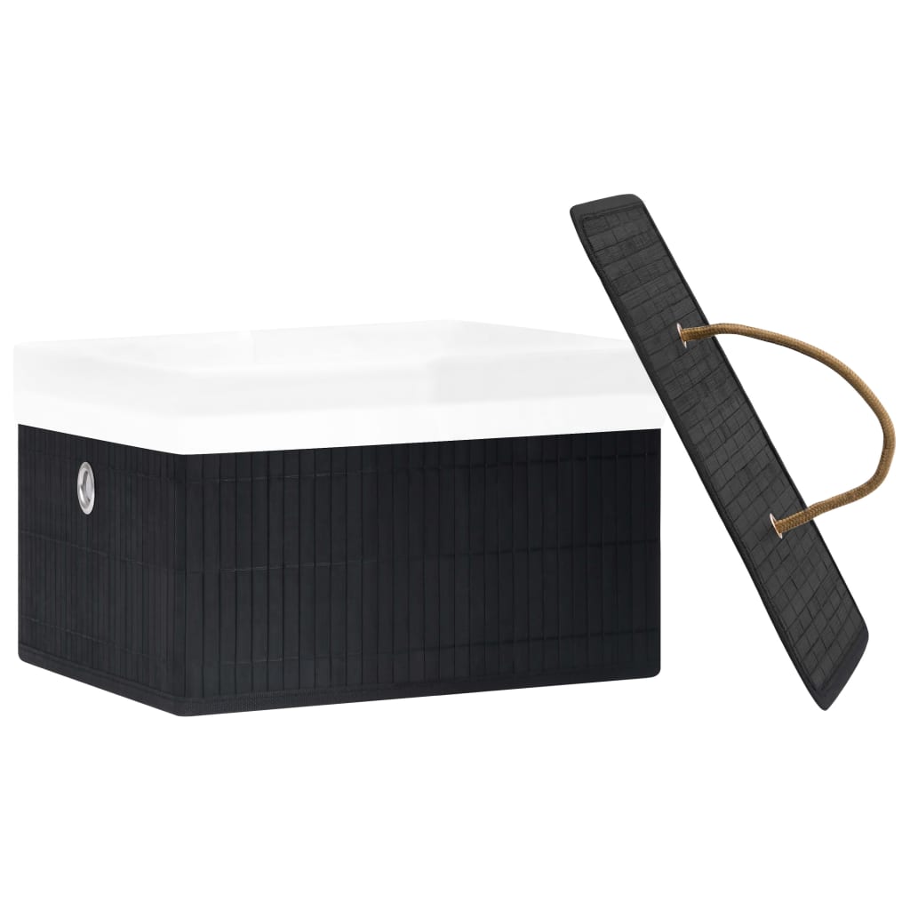 Opbergboxen 4 st bamboe zwart is nu te koop bij PeponiXL, paradijselijk wonen!