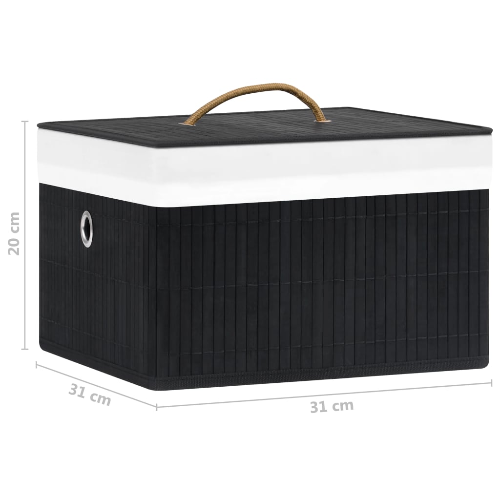 Opbergboxen 4 st bamboe zwart is nu te koop bij PeponiXL, paradijselijk wonen!