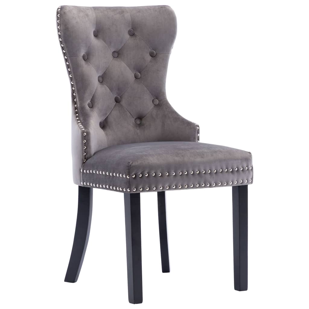 Eetkamerstoelen 2 st fluweel grijs is nu te koop bij PeponiXL, paradijselijk wonen!