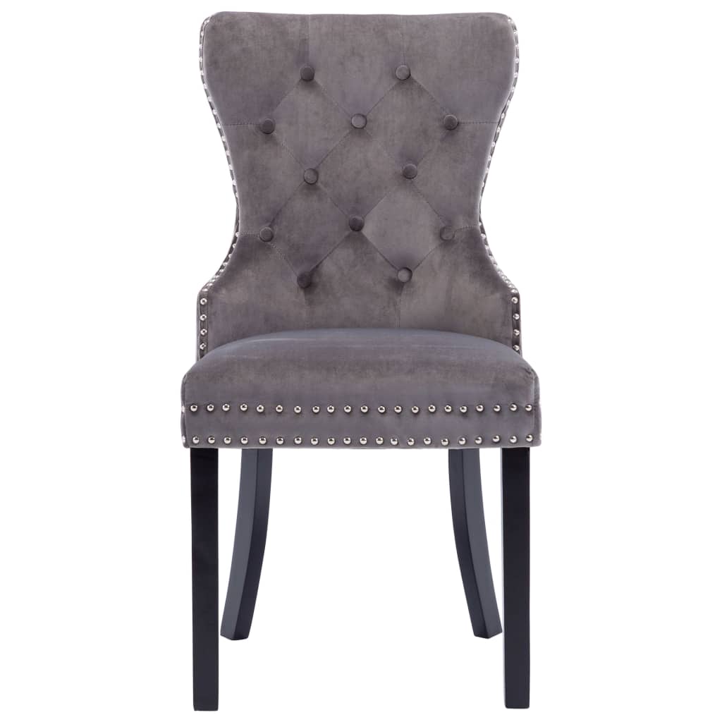 Eetkamerstoelen 2 st fluweel grijs is nu te koop bij PeponiXL, paradijselijk wonen!