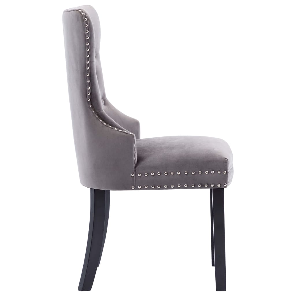 Eetkamerstoelen 2 st fluweel grijs is nu te koop bij PeponiXL, paradijselijk wonen!