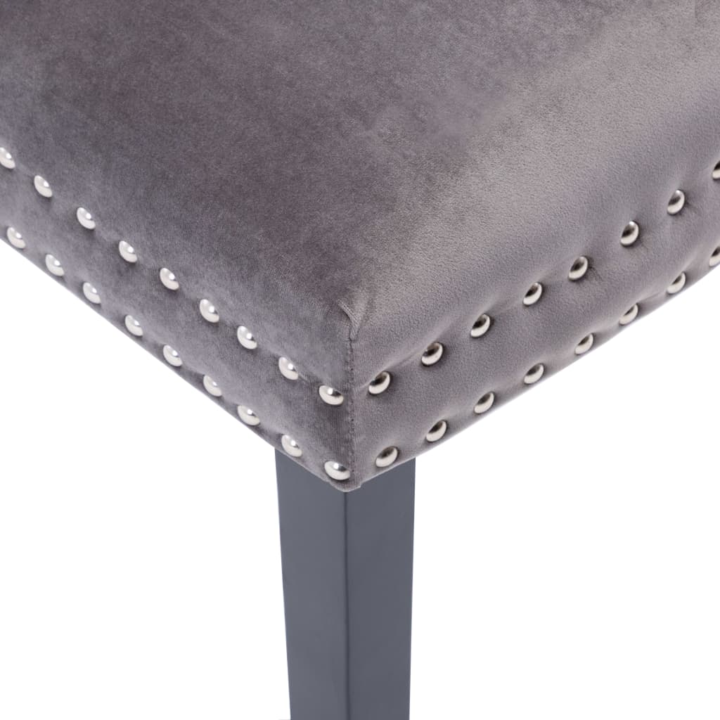 Eetkamerstoelen 2 st fluweel grijs is nu te koop bij PeponiXL, paradijselijk wonen!