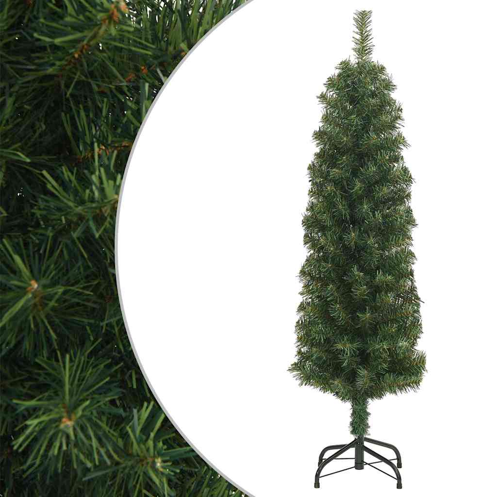 Kunstkerstboom met standaard smal 150 cm PVC groen is nu te koop bij PeponiXL, paradijselijk wonen!