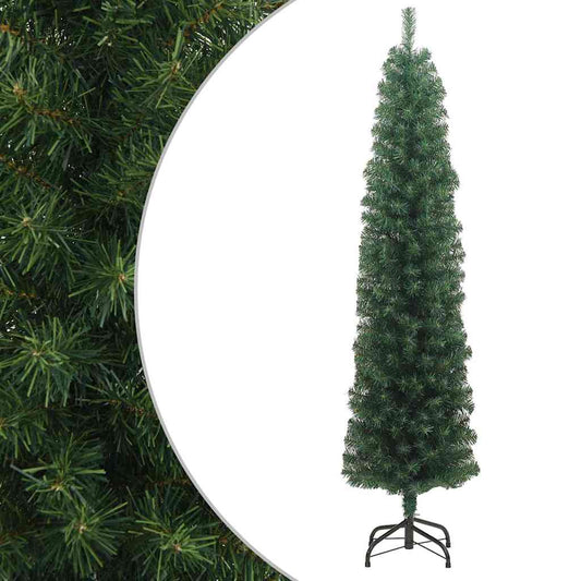 Kunstkerstboom met standaard smal 180 cm PVC groen is nu te koop bij PeponiXL, paradijselijk wonen!