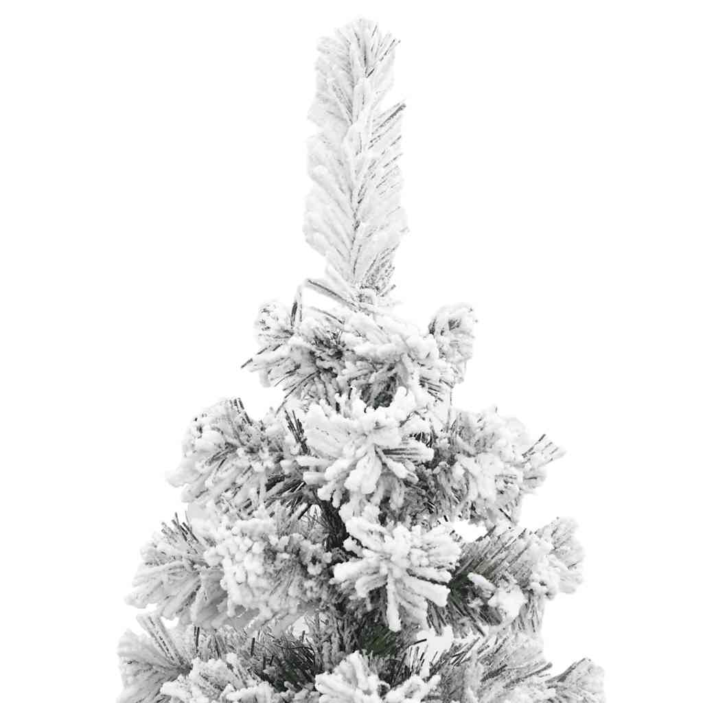 Kunstkerstboom met sneeuw smal 180 cm PVC groen is nu te koop bij PeponiXL, paradijselijk wonen!