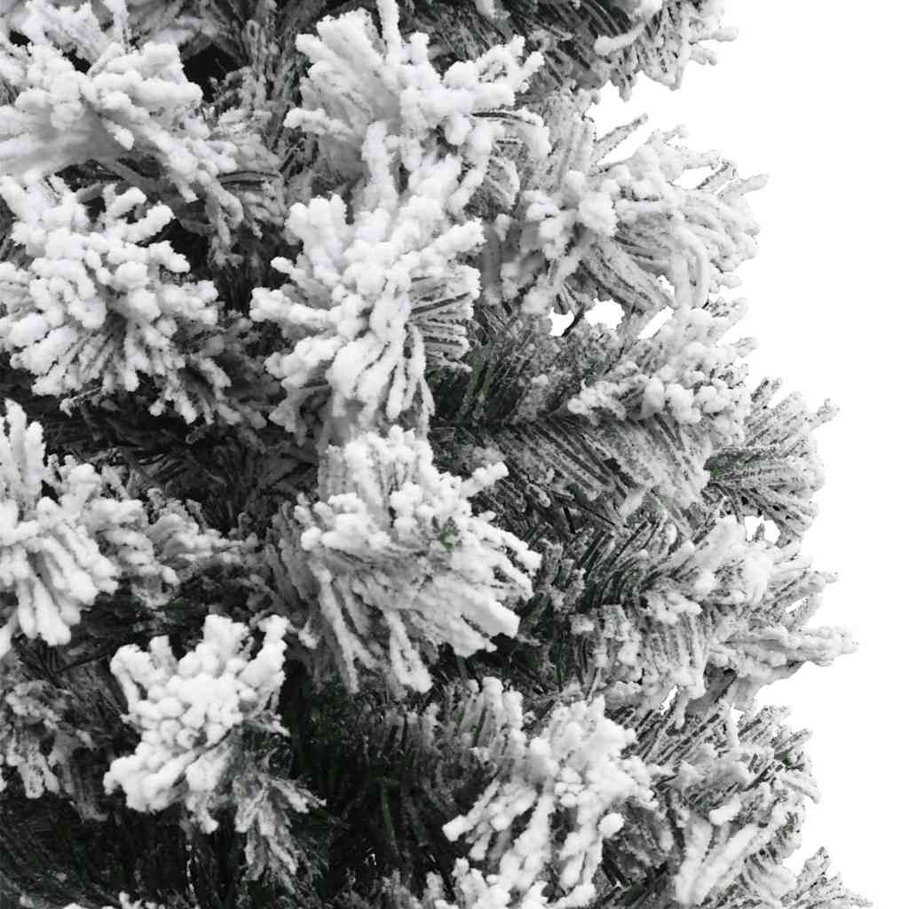 Kunstkerstboom met sneeuw smal 210 cm PVC groen is nu te koop bij PeponiXL, paradijselijk wonen!