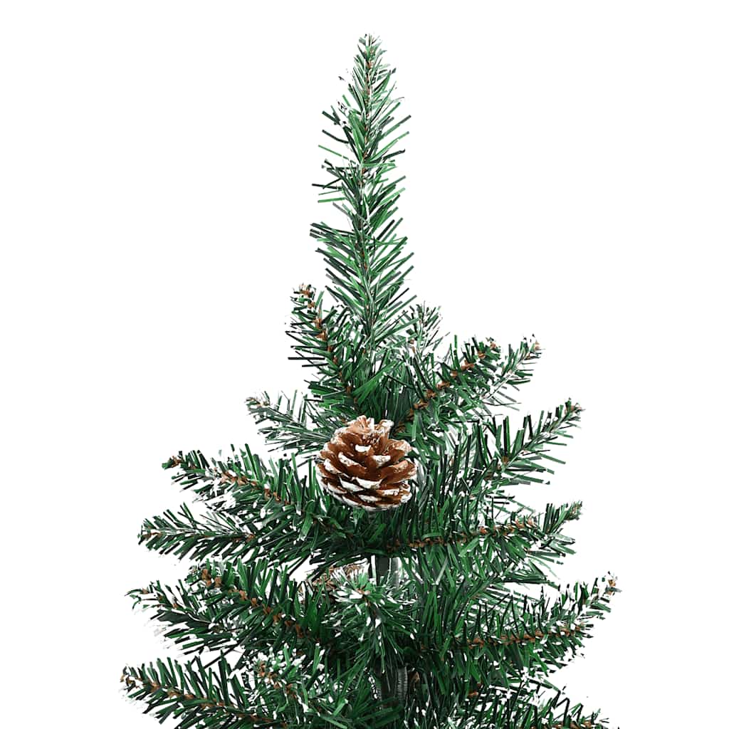 Kerstboom met echt hout en sneeuw smal 210 cm groen is nu te koop bij PeponiXL, paradijselijk wonen!