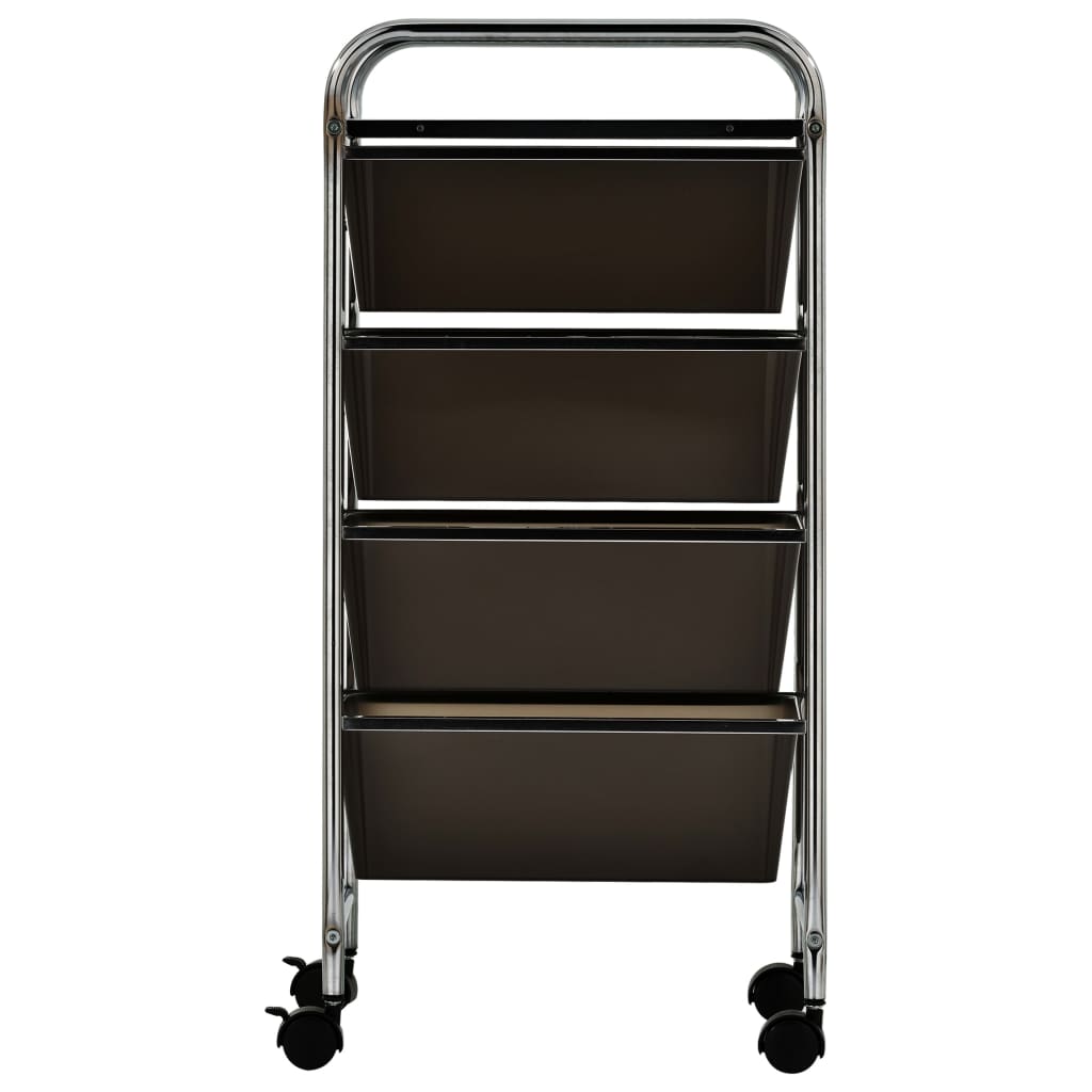 Opbergtrolley met 4 lades mobiel kunststof zwart is nu te koop bij PeponiXL, paradijselijk wonen!