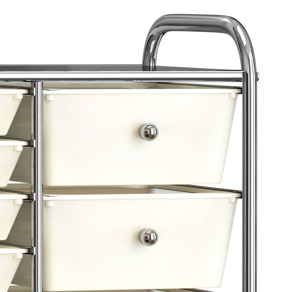 Opbergtrolley met 15 lades mobiel XXL kunststof wit is nu te koop bij PeponiXL, paradijselijk wonen!