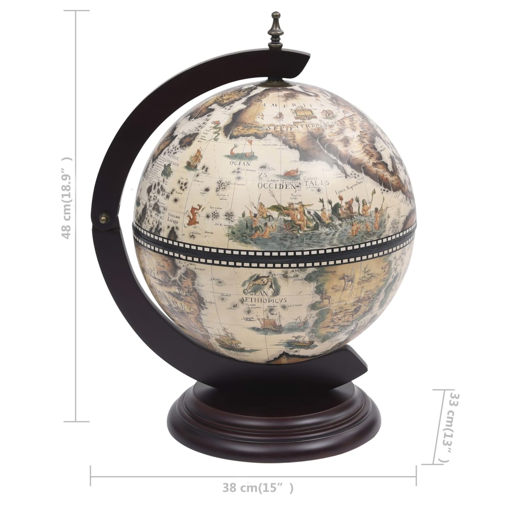 Globebar tafelmodel eucalyptushout wit is nu te koop bij PeponiXL, paradijselijk wonen!