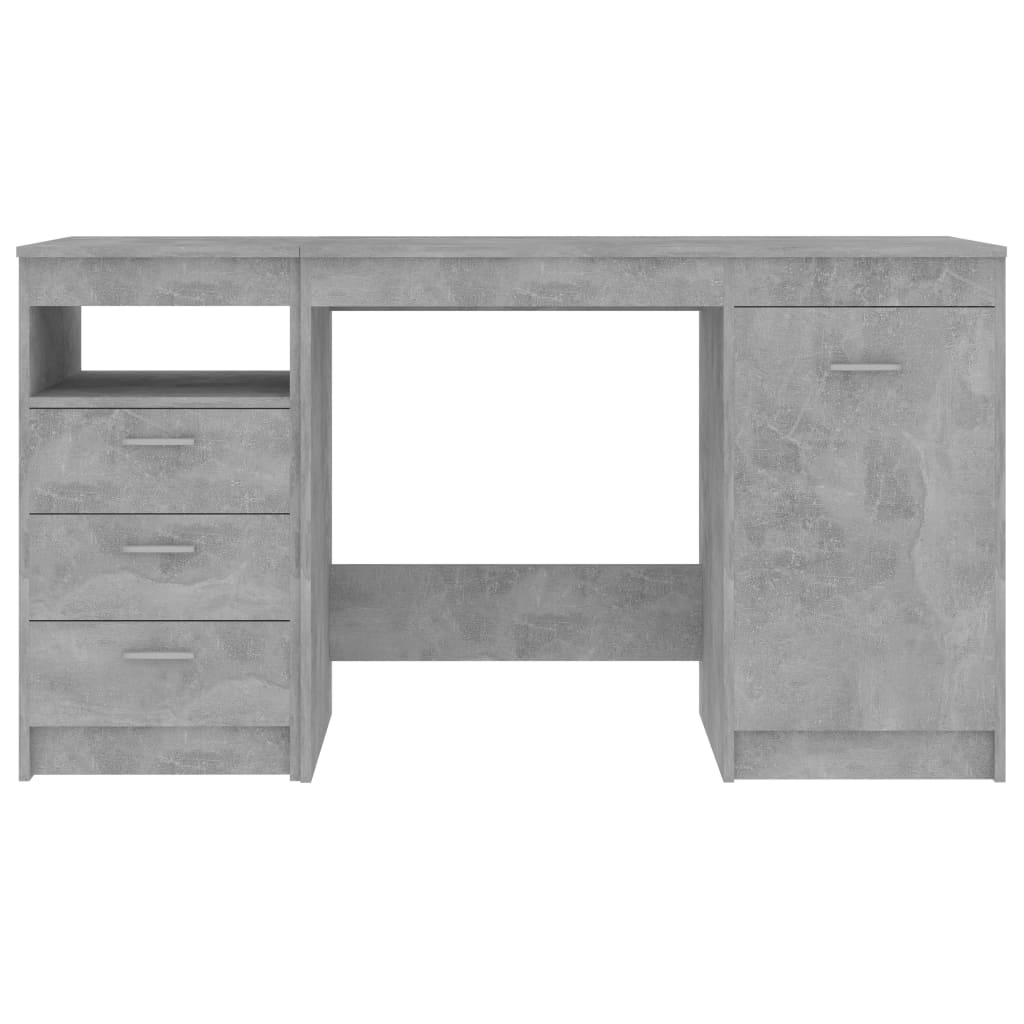 Bureau 140x50x76 cm bewerkt hout betongrijs is nu te koop bij PeponiXL, paradijselijk wonen!