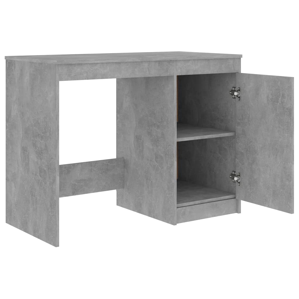 Bureau 140x50x76 cm bewerkt hout betongrijs is nu te koop bij PeponiXL, paradijselijk wonen!