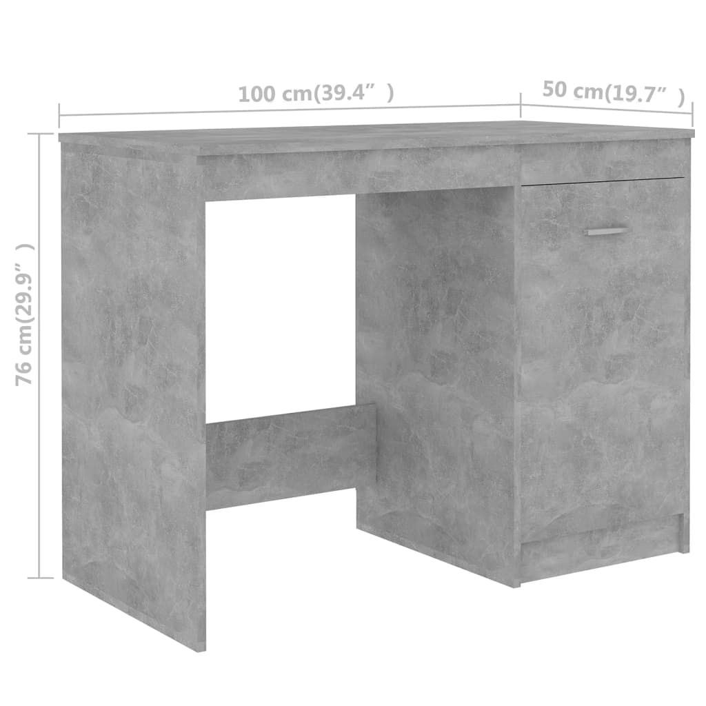 Bureau 140x50x76 cm bewerkt hout betongrijs is nu te koop bij PeponiXL, paradijselijk wonen!