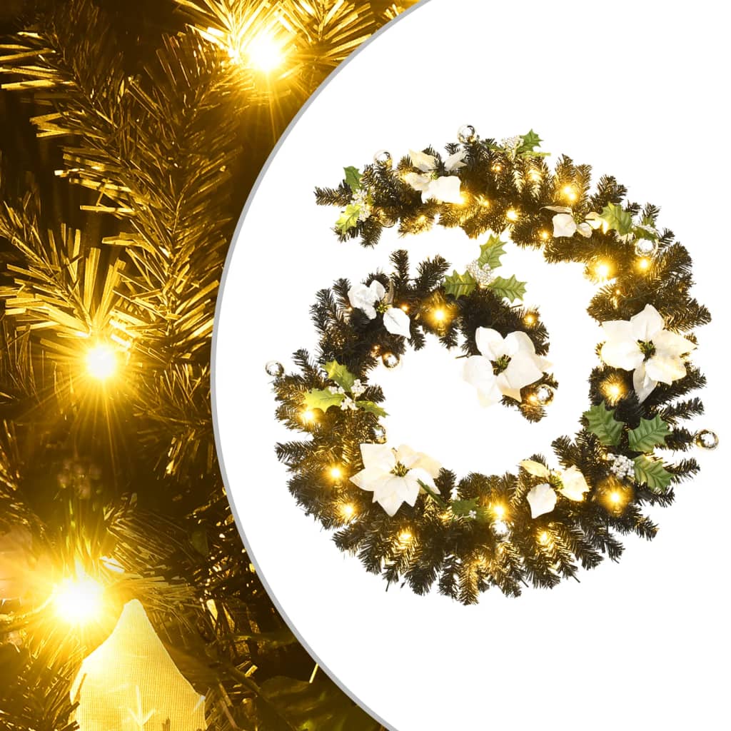 Kerstslinger met LED-lampjes 2,7 m PVC zwart is nu te koop bij PeponiXL, paradijselijk wonen!