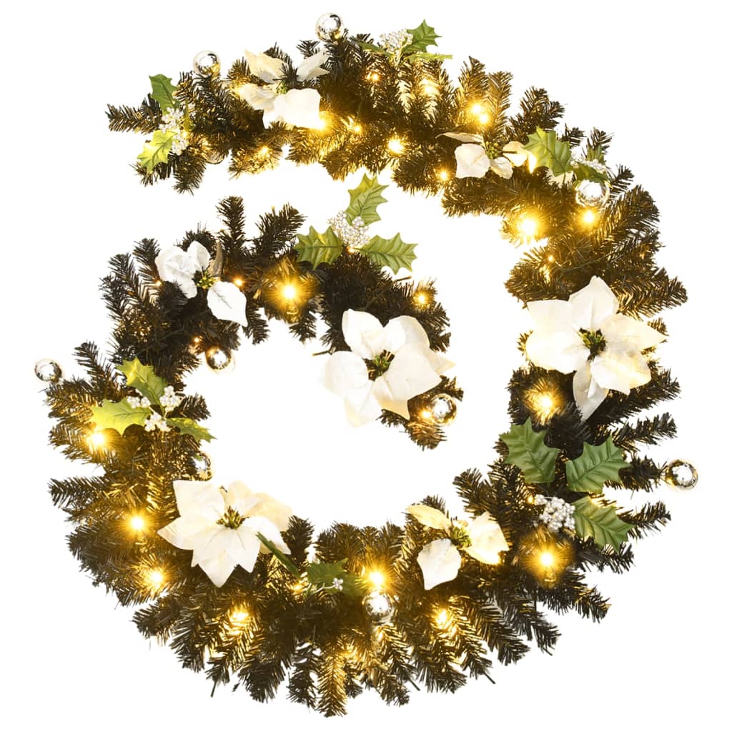 Kerstslinger met LED-lampjes 2,7 m PVC zwart is nu te koop bij PeponiXL, paradijselijk wonen!