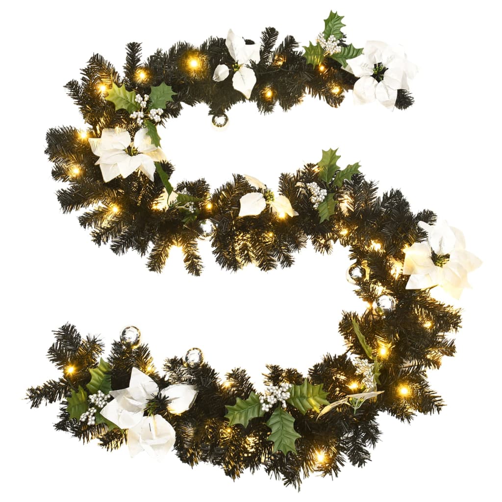 Kerstslinger met LED-lampjes 2,7 m PVC zwart is nu te koop bij PeponiXL, paradijselijk wonen!
