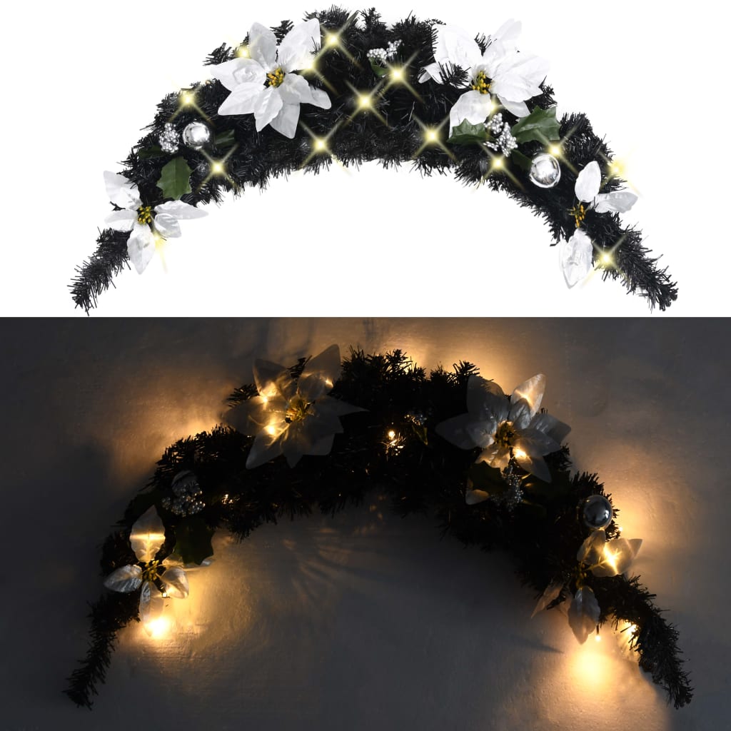 Kerstboog met LED-lampjes 90 cm PVC zwart is nu te koop bij PeponiXL, paradijselijk wonen!