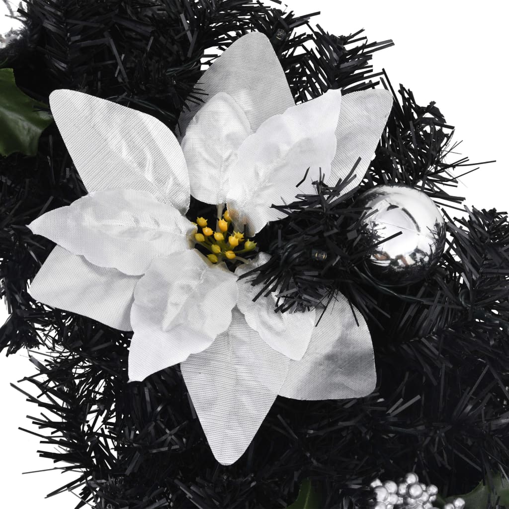 Kerstboog met LED-lampjes 90 cm PVC zwart is nu te koop bij PeponiXL, paradijselijk wonen!