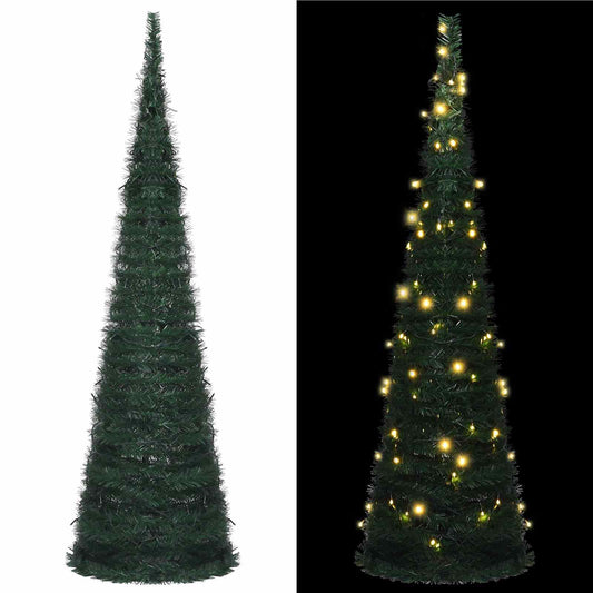 Kerstboom with LED String Lights Groen 150 x 150 cm PVC is nu te koop bij PeponiXL, paradijselijk wonen!