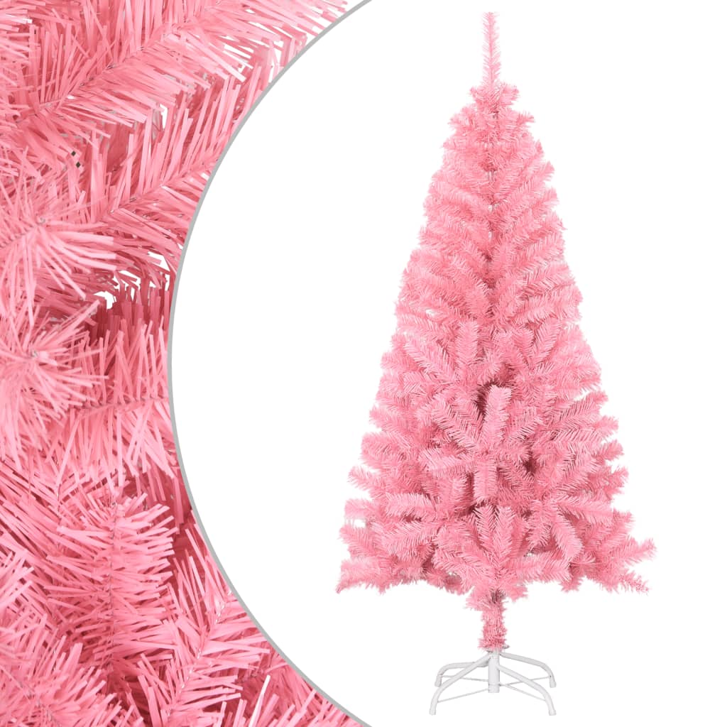 Kunstkerstboom met standaard 150 cm PVC roze is nu te koop bij PeponiXL, paradijselijk wonen!