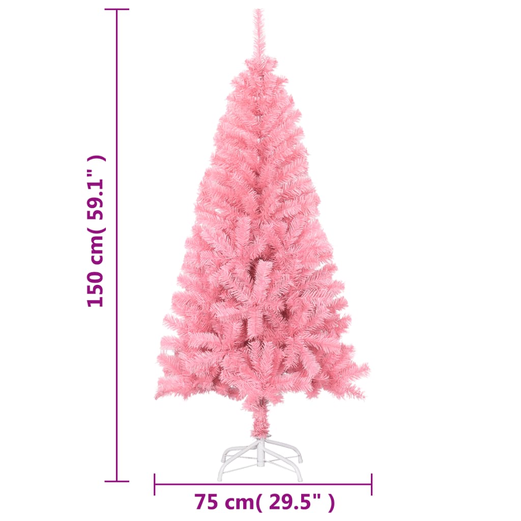 Kunstkerstboom met standaard 150 cm PVC roze is nu te koop bij PeponiXL, paradijselijk wonen!