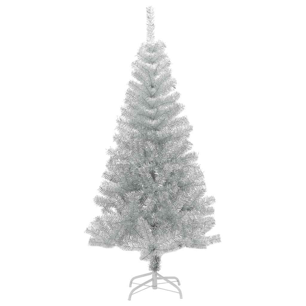 Kunstkerstboom met standaard 150 cm PET zilverkleurig is nu te koop bij PeponiXL, paradijselijk wonen!