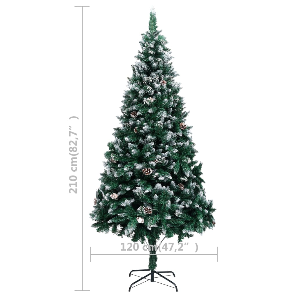 Kunstkerstboom met dennenappels en witte sneeuw 210 cm is nu te koop bij PeponiXL, paradijselijk wonen!