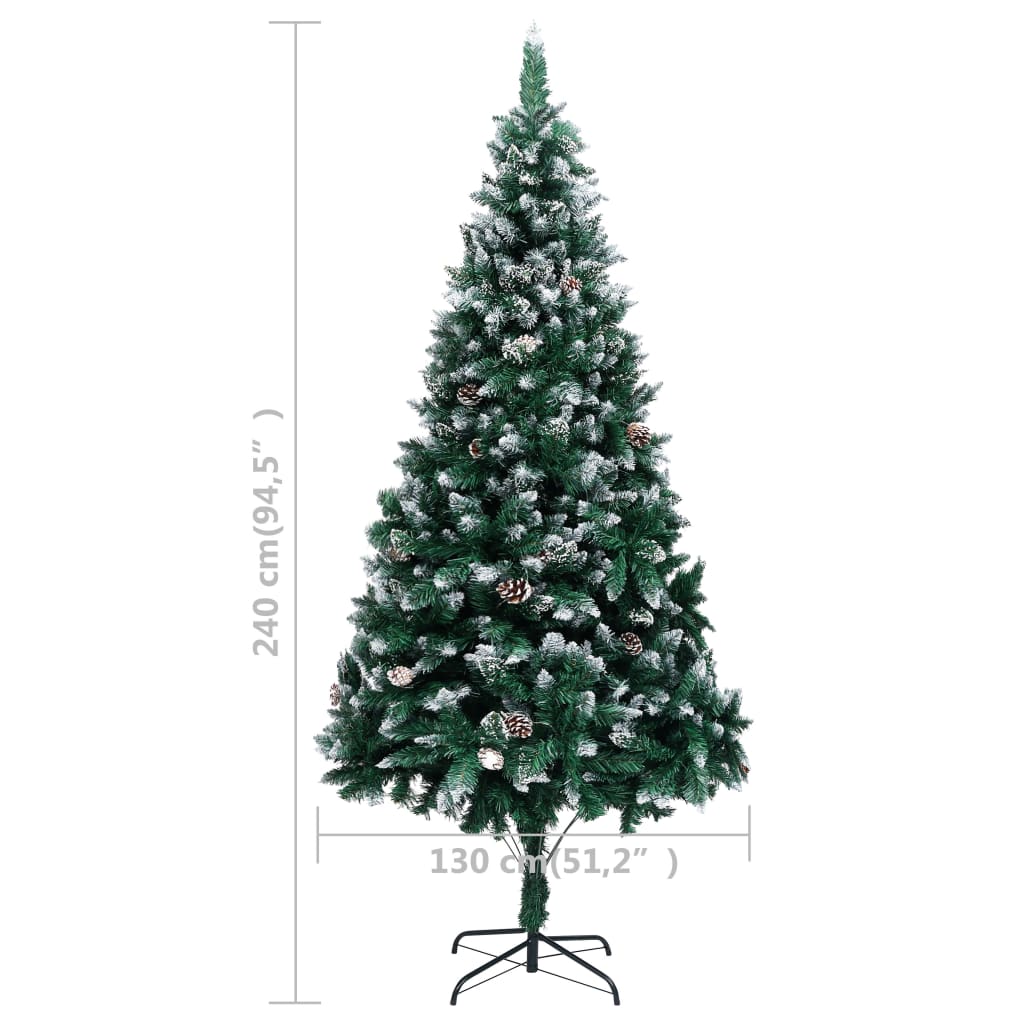 Kunstkerstboom met dennenappels en witte sneeuw 240 cm is nu te koop bij PeponiXL, paradijselijk wonen!
