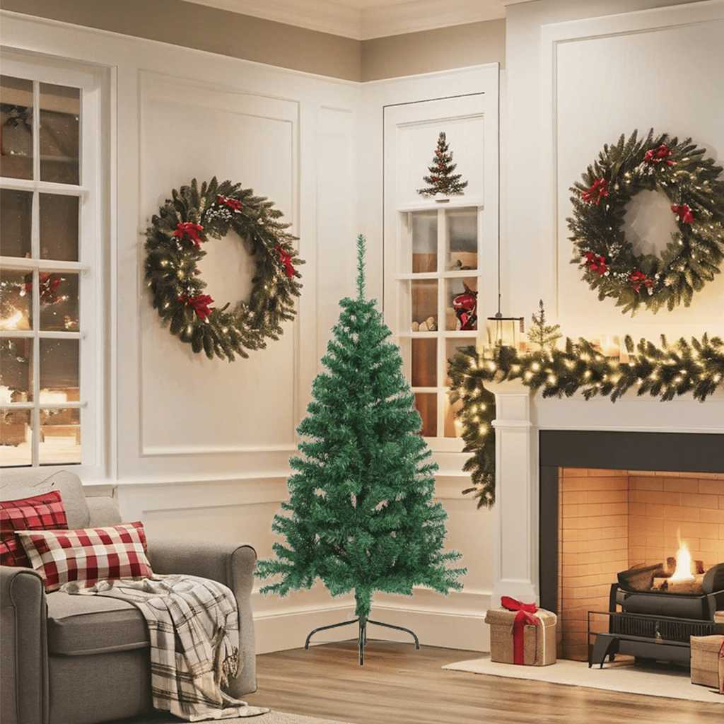 Kunstkerstboom met standaard half 150 cm PVC groen is nu te koop bij PeponiXL, paradijselijk wonen!
