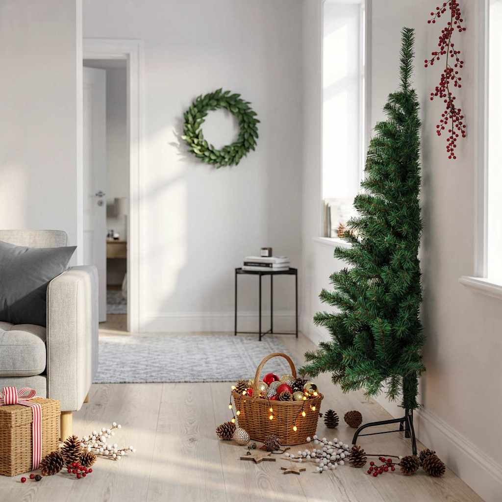 Kunstkerstboom met standaard half 150 cm PVC groen is nu te koop bij PeponiXL, paradijselijk wonen!