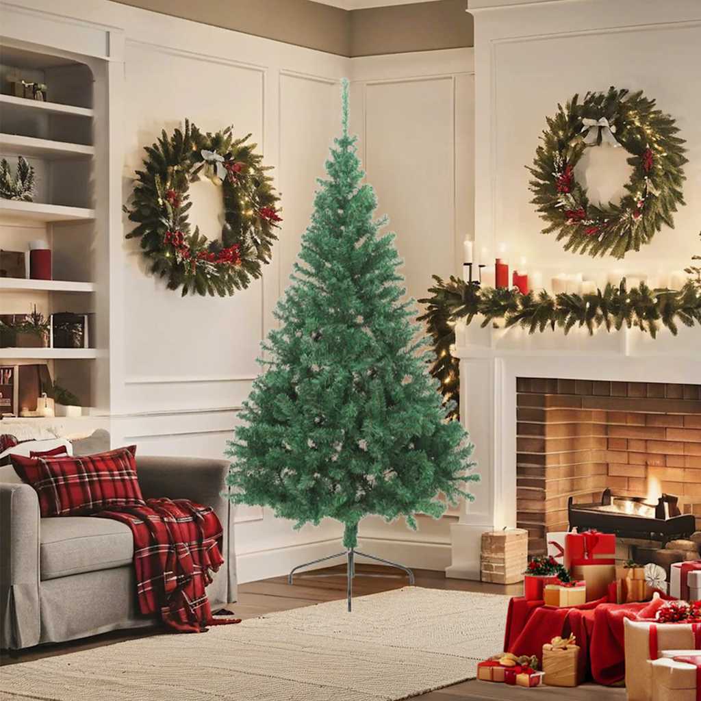 Kunstkerstboom met standaard half 180 cm PVC groen is nu te koop bij PeponiXL, paradijselijk wonen!
