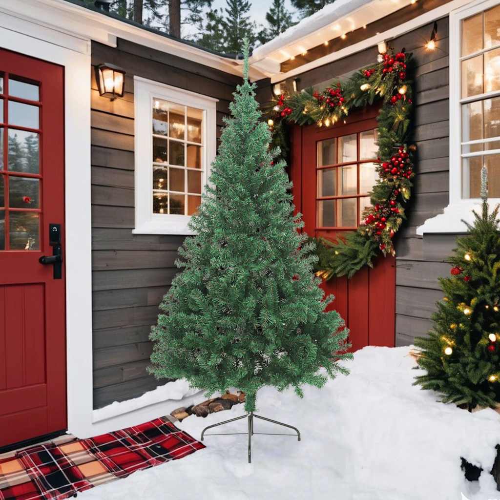Kunstkerstboom met standaard half 210 cm PVC groen is nu te koop bij PeponiXL, paradijselijk wonen!