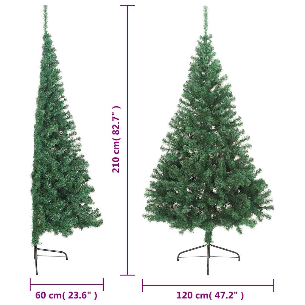 Kunstkerstboom met standaard half 210 cm PVC groen is nu te koop bij PeponiXL, paradijselijk wonen!
