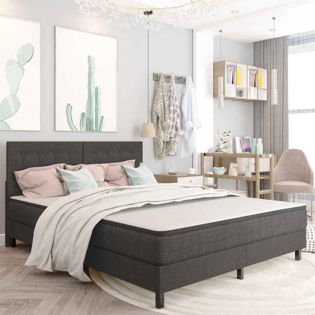 Boxspring stof donkergrijs 180x200 cm is nu te koop bij PeponiXL, paradijselijk wonen!
