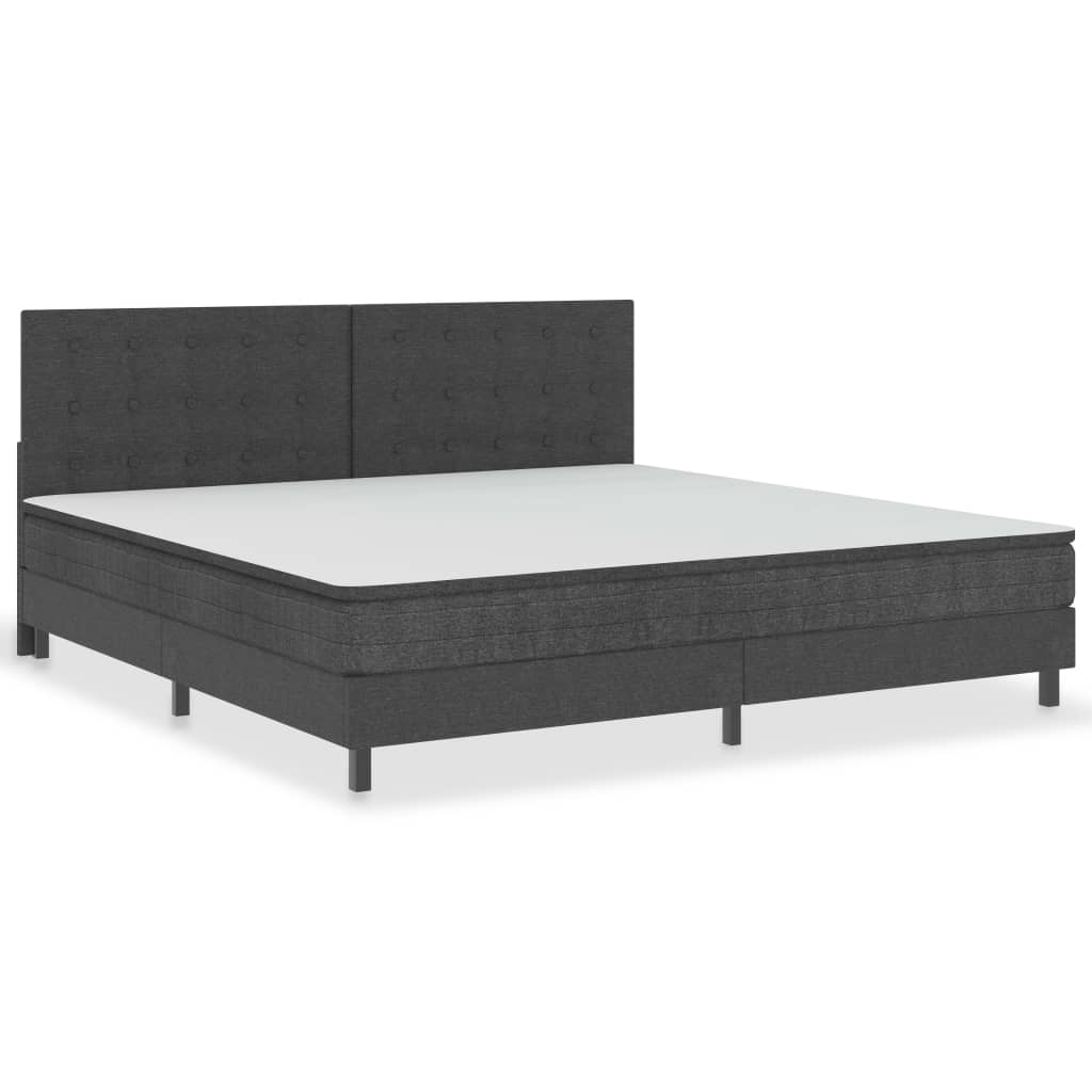Boxspring stof donkergrijs 200x200 cm is nu te koop bij PeponiXL, paradijselijk wonen!