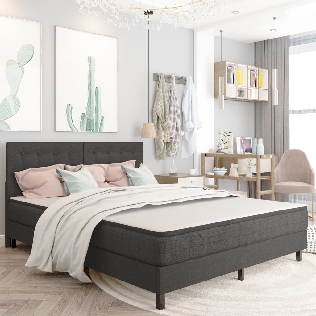 Boxspring stof donkergrijs 160x200 cm is nu te koop bij PeponiXL, paradijselijk wonen!