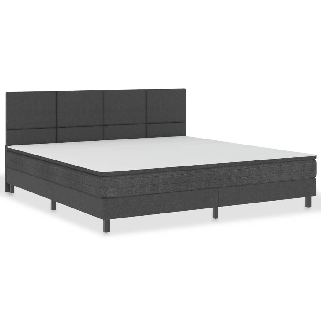 Boxspring stof donkergrijs 200x200 cm is nu te koop bij PeponiXL, paradijselijk wonen!
