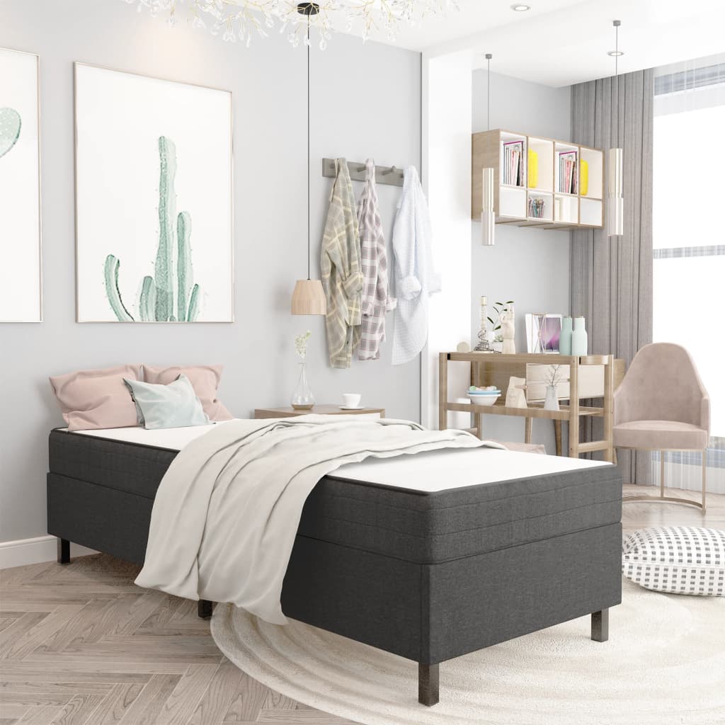 Boxspring stof donkergrijs 100x200 cm is nu te koop bij PeponiXL, paradijselijk wonen!