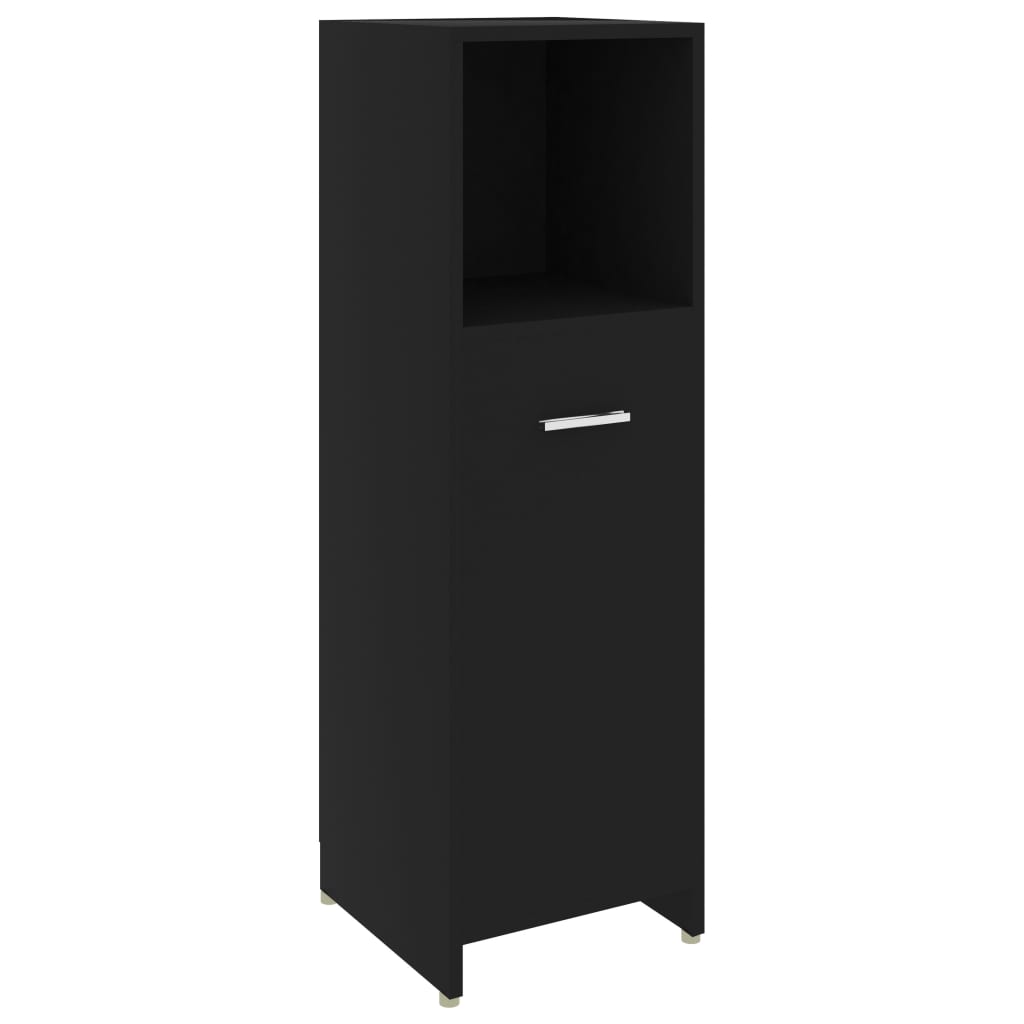 Badkamerkast 30x30x95 cm bewerkt hout zwart is nu te koop bij PeponiXL, paradijselijk wonen!