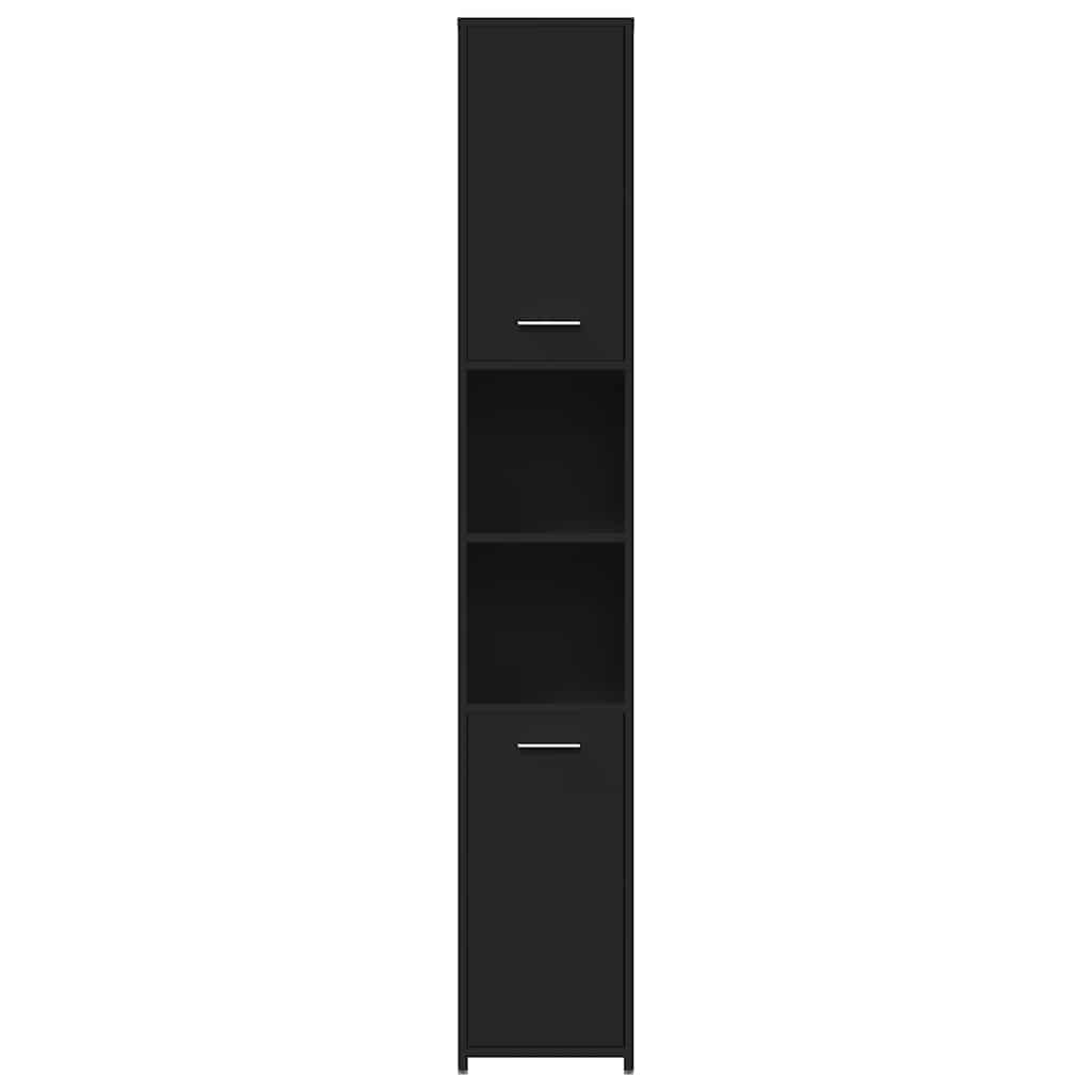 Badkamerkast 30x30x183,5 cm bewerkt hout zwart is nu te koop bij PeponiXL, paradijselijk wonen!