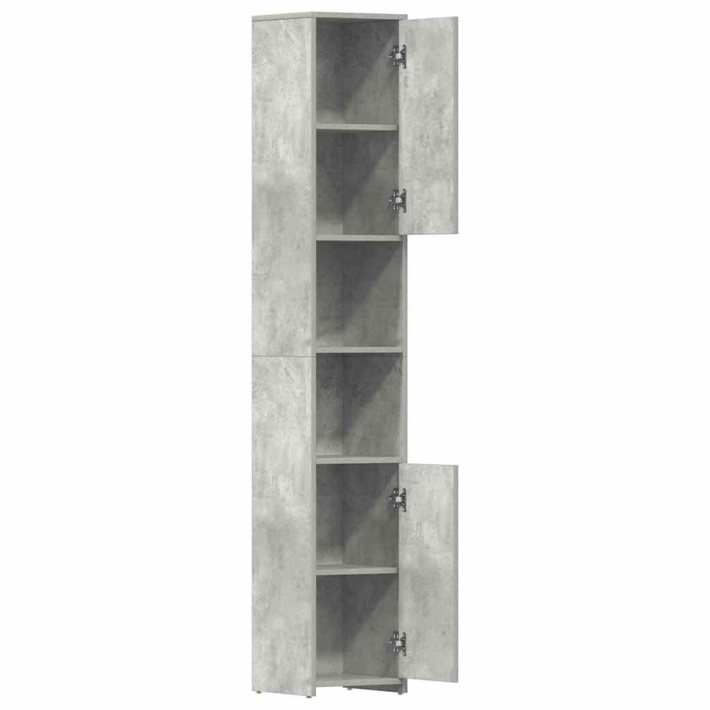 Badkamerkast 30x30x183,5 cm bewerkt hout betongrijs is nu te koop bij PeponiXL, paradijselijk wonen!
